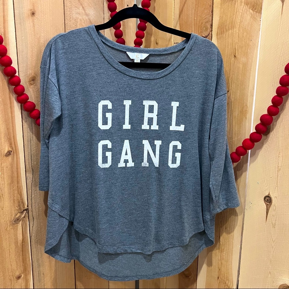 Charming Charlie 3/4 Sleeves Girl Gang Tee